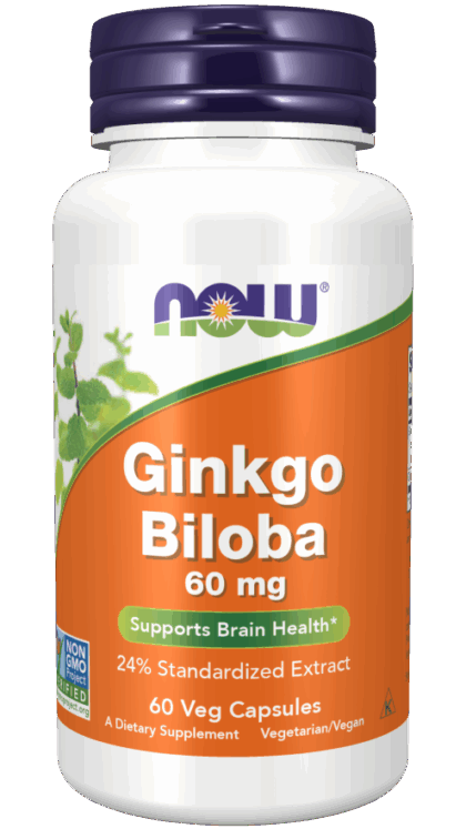 Gingko Biloba 60 mg (Apoya la salud cerebral) 60 Cápsulas