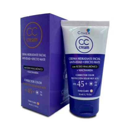 CC Cream Hidratante Facial FPS+45 - Tono Claro 50 ml